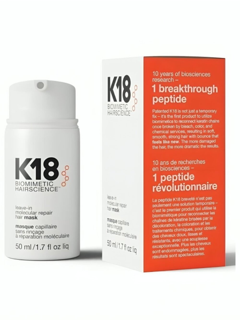 K18 Leave-In Hair Repair Mask 50ml For Damaged Hair New